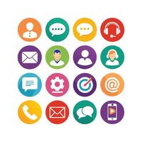 Contact Us icon set collection for websites and mobile applications vector
