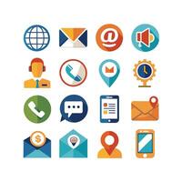 Contact Us icon set collection for websites and mobile applications vector