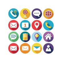 Contact Us icon set collection for websites and mobile applications vector