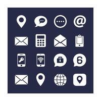Contact Us icon set collection for websites and mobile applications vector