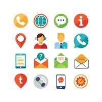 Contact Us icon set collection for websites and mobile applications vector