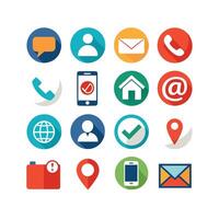 Contact Us icon set collection for websites and mobile applications vector