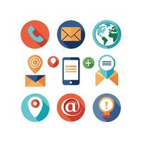 Contact Us icon set collection for websites and mobile applications vector