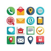 Contact Us icon set collection for websites and mobile applications vector