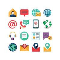 Contact Us icon set collection for websites and mobile applications vector