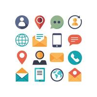 Contact Us icon set collection for websites and mobile applications vector