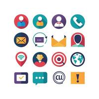 Contact Us icon set collection for websites and mobile applications vector