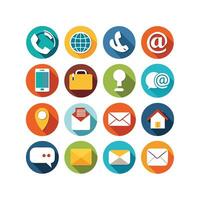 Contact Us icon set collection for websites and mobile applications vector