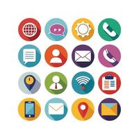 Contact Us icon set collection for websites and mobile applications vector