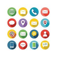 Contact Us icon set collection for websites and mobile applications vector