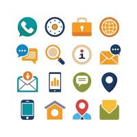 Contact Us icon set collection for websites and mobile applications vector