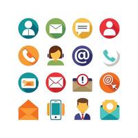 Contact Us icon set collection for websites and mobile applications vector