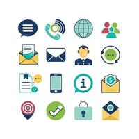 Contact Us icon set collection for websites and mobile applications vector