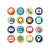 Contact Us icon set collection for websites and mobile applications vector