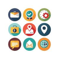 Contact Us icon set collection for websites and mobile applications vector