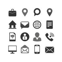 Contact Us icon set collection for websites and mobile applications vector