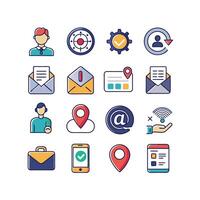 Contact Us icon set collection for websites and mobile applications vector