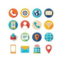 Contact Us icon set collection for websites and mobile applications vector