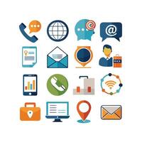 Contact Us icon set collection for websites and mobile applications vector