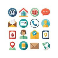 Contact Us icon set collection for websites and mobile applications vector