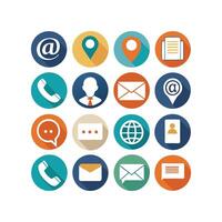 Contact Us icon set collection for websites and mobile applications vector