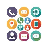 Contact Us icon set collection for websites and mobile applications vector
