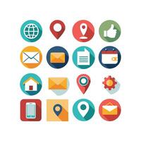 Contact Us icon set collection for websites and mobile applications vector