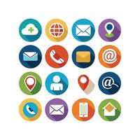 Contact Us icon set collection for websites and mobile applications vector