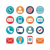 Contact Us icon set collection for websites and mobile applications vector