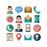 Contact Us icon set collection for websites and mobile applications vector