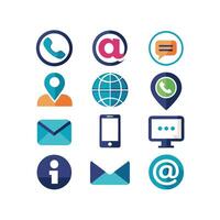 Contact Us icon set collection for websites and mobile applications vector
