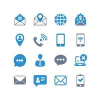 Contact Us icon set collection for websites and mobile applications vector