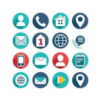 Contact Us icon set collection for websites and mobile applications vector