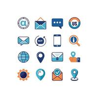 Contact Us icon set collection for websites and mobile applications vector