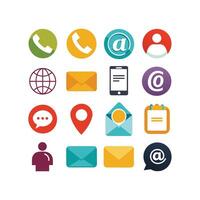 Contact Us icon set collection for websites and mobile applications vector