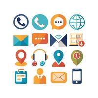 Contact Us icon set collection for websites and mobile applications vector