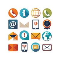 Contact Us icon set collection for websites and mobile applications vector