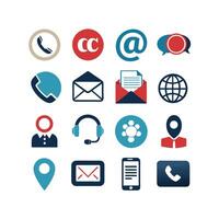 Contact Us icon set collection for websites and mobile applications vector