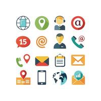 Contact Us icon set collection for websites and mobile applications vector