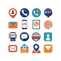 Contact Us icon set collection for websites and mobile applications vector