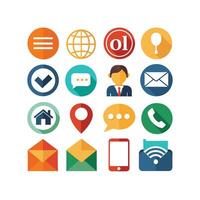 Contact Us icon set collection for websites and mobile applications vector