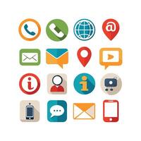 Contact Us icon set collection for websites and mobile applications vector