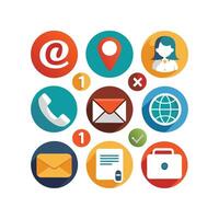 Contact Us icon set collection for websites and mobile applications vector