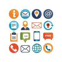 Contact Us icon set collection for websites and mobile applications vector