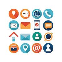 Contact Us icon set collection for websites and mobile applications vector