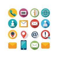 Contact Us icon set collection for websites and mobile applications vector