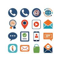 Contact Us icon set collection for websites and mobile applications vector