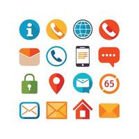 Contact Us icon set collection for websites and mobile applications vector