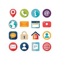 Contact Us icon set collection for websites and mobile applications vector