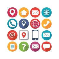 Contact Us icon set collection for websites and mobile applications vector